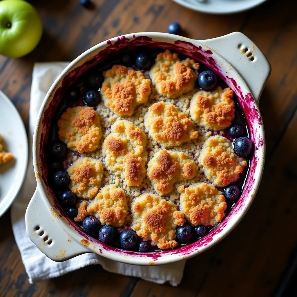 Crumble de pommes et myrtilles